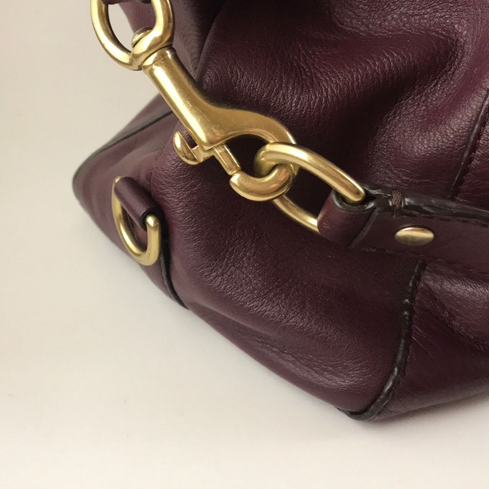 COACH wine-colored leather satchel - Picture 3 of 7